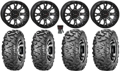 System 3 ST-6 12" Wheels Dark Tint 26" BigHorn Tires Kawasaki Brute Force IRS - Image 1 of 4