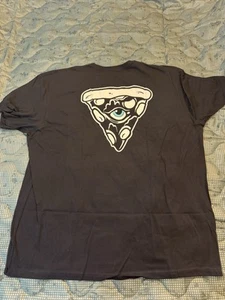 White Phosphor x Room Temp Pizza "Pizza" Black Tshirt - Picture 1 of 2