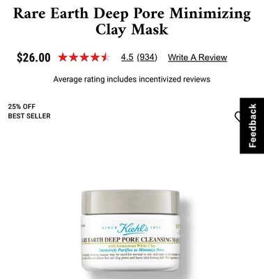 Kiehl's Rare Earth Deep Pore Cleansing Masque - 0.5oz - Image 1 of 3