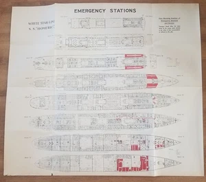 HOMERIC (Weißer Stern) um 1930 DECKPLAN - Bild 1 von 2
