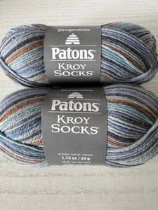 Patons Kroy Wool Blend Sock Yarn~Lot of 2 Skeins~Adrift 55750 - Picture 1 of 5