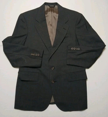 Vintage Chaps Ralph Lauren Dark Gray 100% Wool Blazer 39R Woolmark Made In USA - Image 1 of 4