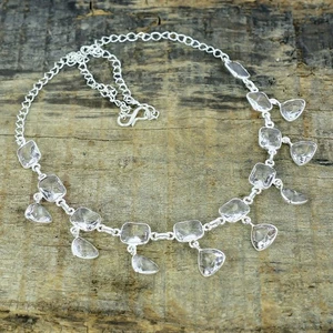 Bello Topazio Bianco Gemma 925 Argento Sterling Gioielli Collana Pasqua Regali - Foto 1 di 4