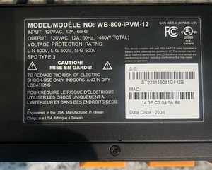 WattBox WB-800-IPVM-12 IP Power Conditioner Controlled W/ Mounting Bracket - Afbeelding 1 van 6