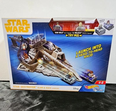 Hot Wheels Star Wars Star Destroyer Slam Race NEW Sealed Han Solo Christmas Gift - Image 1 of 4