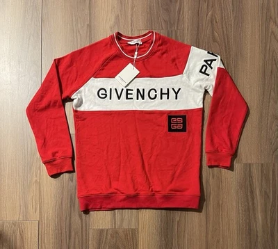 Moletom com logotipo Givenchy vermelho e branco ajuste vintage • Tamanho G • Novo com etiquetas - Imagem 1 de 4