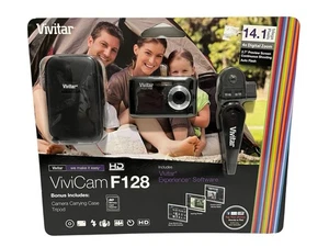 Vivitar ViviCam F128 14.1MP Digitalkamera schwarz mit Tasche & Stativ - NEU VERSIEGELT - Bild 1 von 3