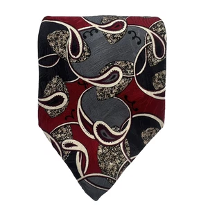 Geoffrey Beene Italian 100% Silk Men's Paisley Blue & Red Tie Made in USA - Picture 1 of 8