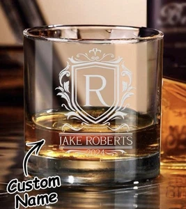 1pc Custom Name Whiskey Glass, Custom Name Whiskey Tumbler Glass - Picture 1 of 4