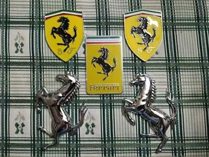 5pcs Ferrari Prancing Horse Metal Badge Logos with Dual Stick - Picture 1 of 1