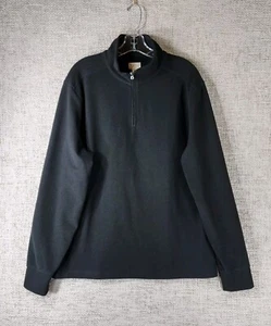 J.Crew Microfleece 1/4 Zip Sweater Herren Large schwarz Pulli weich langarm - Bild 1 von 11