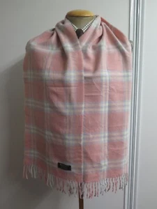 Genuine Burberry 100% Lambswool Nova check Scarf Length 67" 170 cm - Pink - Picture 1 of 5