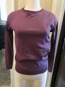 Lululemon Crew Collo ECCELLENTE Manica Lunga Modello Geometrico Viola Taglia 6 L009 - Foto 1 di 4