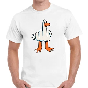Rude Seagull Mens TShirt Animal Lovers Funny Joke Unisex Kids Birthday Gift Tee - Picture 1 of 11