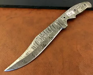 XL Hecho a Mano Táctico Damasco Acero Bowie Hoja en Blanco-Aguda - Cuchillo-Hoja-B117 - Imagen 1 de 4