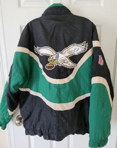 Vintage Philadelphia Eagles Authentic PRO LINE by APEX ONE Puffer Jacket NFL L Cover