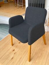 EKHARD IKEA Chair Cover With Armrests - Linen Blends / Steel Grey