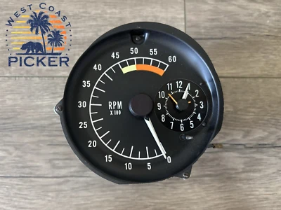 1976-78 Pontiac Firebird Tachometer Clock In Dash Gauge Assembly 6000 RPM OEM - Image 1 of 4