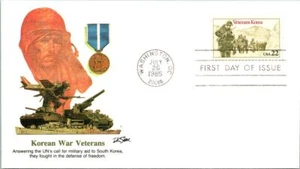 KOREAN WAR VETERANS 1985 FLEETWOOD  CACHET FDC VF UNADDR - Picture 1 of 1