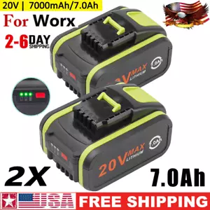 2X 20V 7.0Ah Lithium Battery Replace For Worx WA3551 WA3553 WX386 WX176 WA3551.1 - Picture 1 of 8