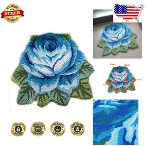 Vivid Rose Design Handmade Rug - Skid-Proof Round Mat for Modern Interiors - Picture 1 of 10