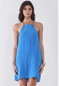 Sky Blue Sleeveless Square Neck Loose Fit Mini Dress - Picture 1 of 2