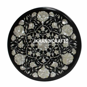 12" Marble Beautiful Coffee Table Top Mother Of Pearl Inlay Work Patio Decor - Picture 1 of 7