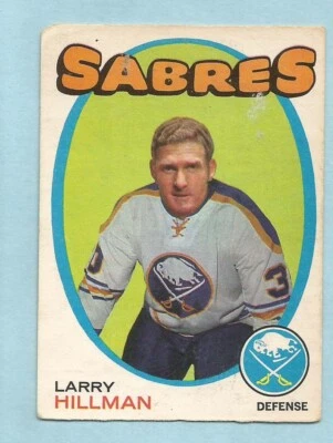 1971-72 OPC O-Pee-Chee Hockey Larry Hillman #168 Buffalo Sabres LOW GRADE **2 - Image 1 of 2