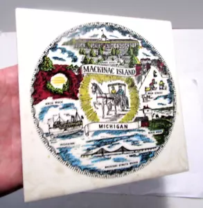 Mackinack Island Untersetzer Wandhänger Fliese Keramik Vintage Soriano Ceramics - Bild 1 von 12