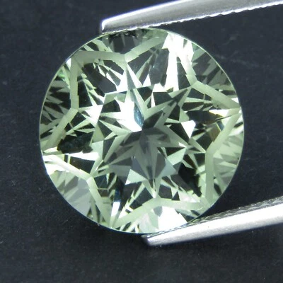 Hermosa amatista verde natural (prasiolita) 14 mm gema redonda corte mágico 9,75 quilates Foto 1 de 4