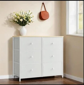 Spacious 6-Drawer Fabric Chest With Metal Frame-Stylish,Modern Bedroom Organizer - Picture 1 of 6