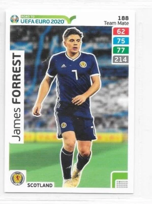 Carte adrenalyn XL Panini - Euro 2020 - Ecosse - James Forrest - N°188 - Photo 1/2