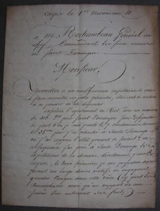 Saint Domingue. à Rochambeau Violence contre le Pavillon Français.Cayes.1802 - Picture 1 of 1