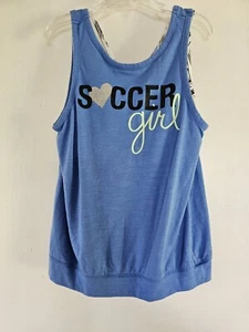 SO Athletic SOCCER Girl Sleeveless Top with Shelf Bra- Size 10 - Picture 1 of 6