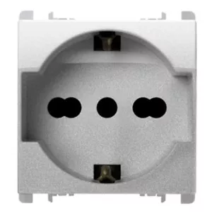 Urmet 10310N/2AL presa universale P30+presa 2P+T 10/16A 2 posti colore alluminio - Imagen 1 de 1