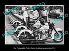 OLD 8x6 HISTORIC PHOTO OF PHILADELPHIA POLICE HARLEY DAVIDSON MOTORCYCLES 1950