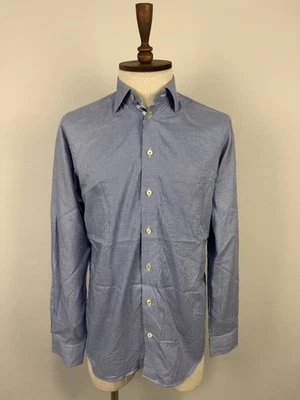 ETON Blue Polka Dot Contemporary Cotton Classic Formal Dress Shirt Sz 39 - Image 1 of 4