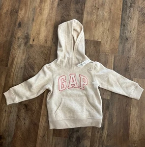 Mädchen GAP Hoodie | Kleinkind 2 Jahre | Neu mit Etikett | Meliert Beige / Pink - Bild 1 von 5