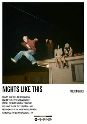 Póster de música minimalista The Kid Laroi Nights Like This álbum impreso decoración de pared Foto 1 de 4
