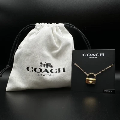 Coach Signature Bolso de Mano Collar Colgante Corto | Regalo, Nuevo | Embalaje Foto 1 de 3