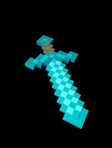 Minecraft Plastica Diamante Spada Travestimento Halloween Larping Gioco di Ruolo 18" - Foto 1 di 2