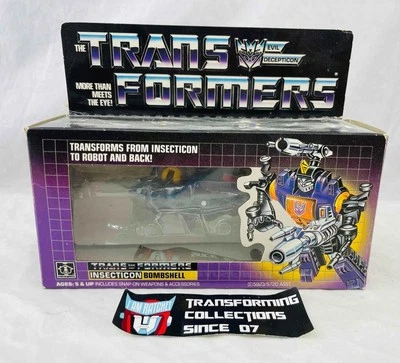 Transformers Original G1 1985 Insecticon Bombshell Complete w/ Box and Bubble - Image 1 of 4
