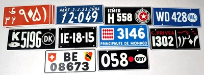 Vintage Wheaties Cereal Premium Prize Old World Europe Mini License Plates Lot - Image 1 of 4