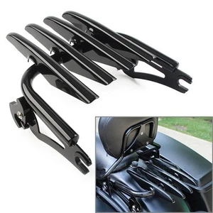 Per Harley Touring FLHX FLHR FLHT FLTR 2009-2022 Nero Portapacchi Staccabile - Foto 1 di 10