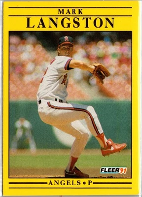 1991 FLEER #318 MARK LANGSTON CALIFORNIA ANGELS MLB BASEBALL CARD - Image 1 of 2