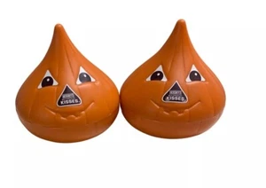 Hersheys Küsse Kürbis Form Orange Kunststoff Behälter für Halloween Dekoration - Bild 1 von 4