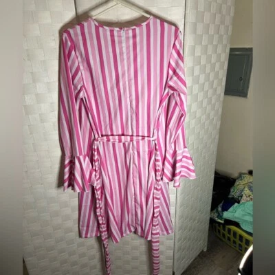 Vestido a rayas rosa y blanco LITTLE niñas Foto 1 de 4