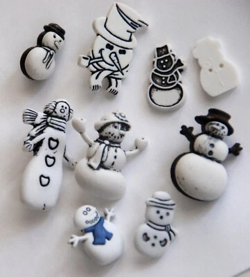 Snowman Medley / Buttons Galore Holiday Collection / 9 Winter Snowmen - Image 1 of 3