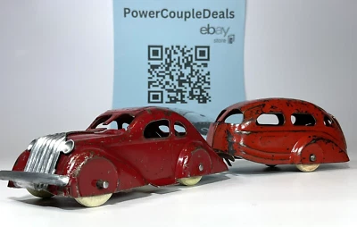 Wyandotte Chrysler DeSoto Airflow c/ Camper VERMELHO Aço Prensado Original Vintage - Imagem 1 de 4