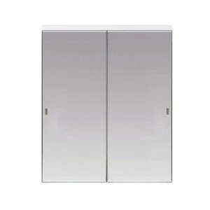 Impact Plus Interior Closet Sliding Door 48" x 80" Beveled Edge Mirror Aluminum - Picture 1 of 6